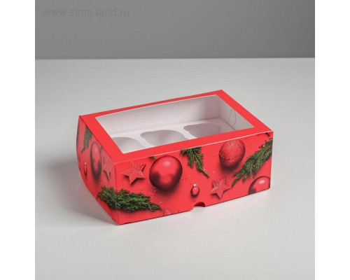 Коробка под 6 капкейков "Present" 17*25*10 см